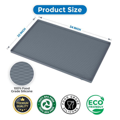 Kitchen Trove silicone under-sink mat demonstrates durable construction against spills.
