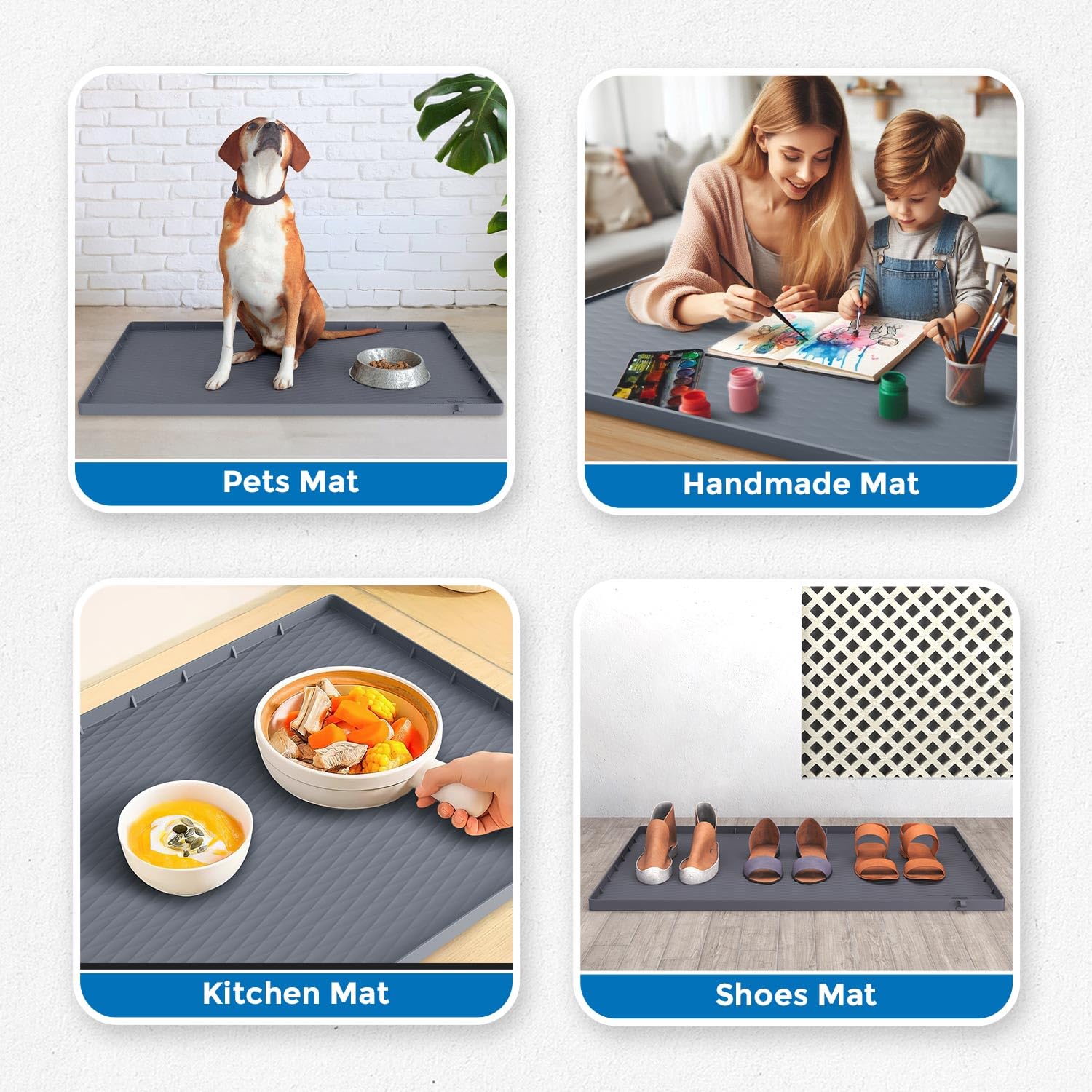 Kitchen Trove silicone mat is oil-resistant and easy to wipe clean.