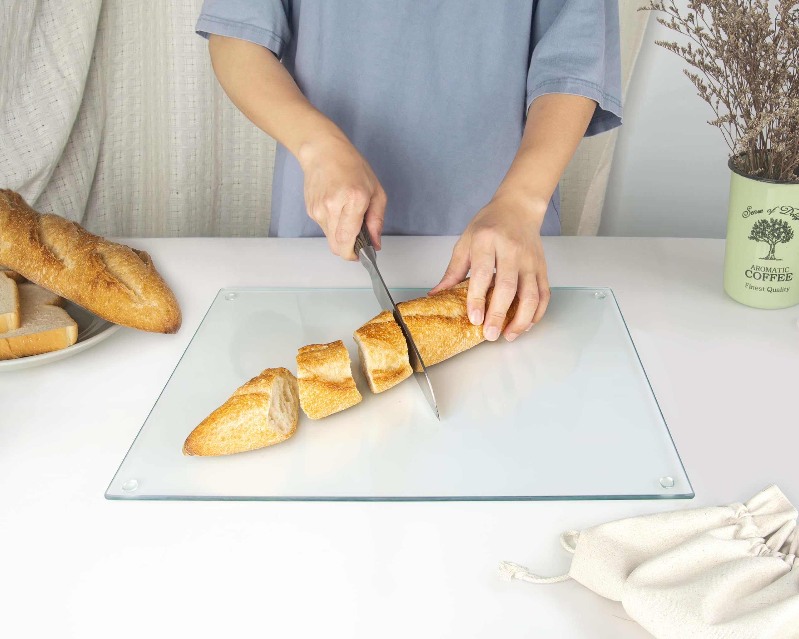 Kitchenville glass counter protector offers a non-porous, easy-to-clean surface.