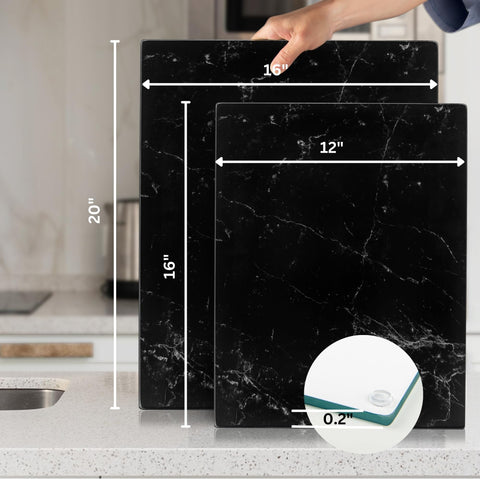 Kitchenville glass cutting board hygienic non-porous surface resists stains.