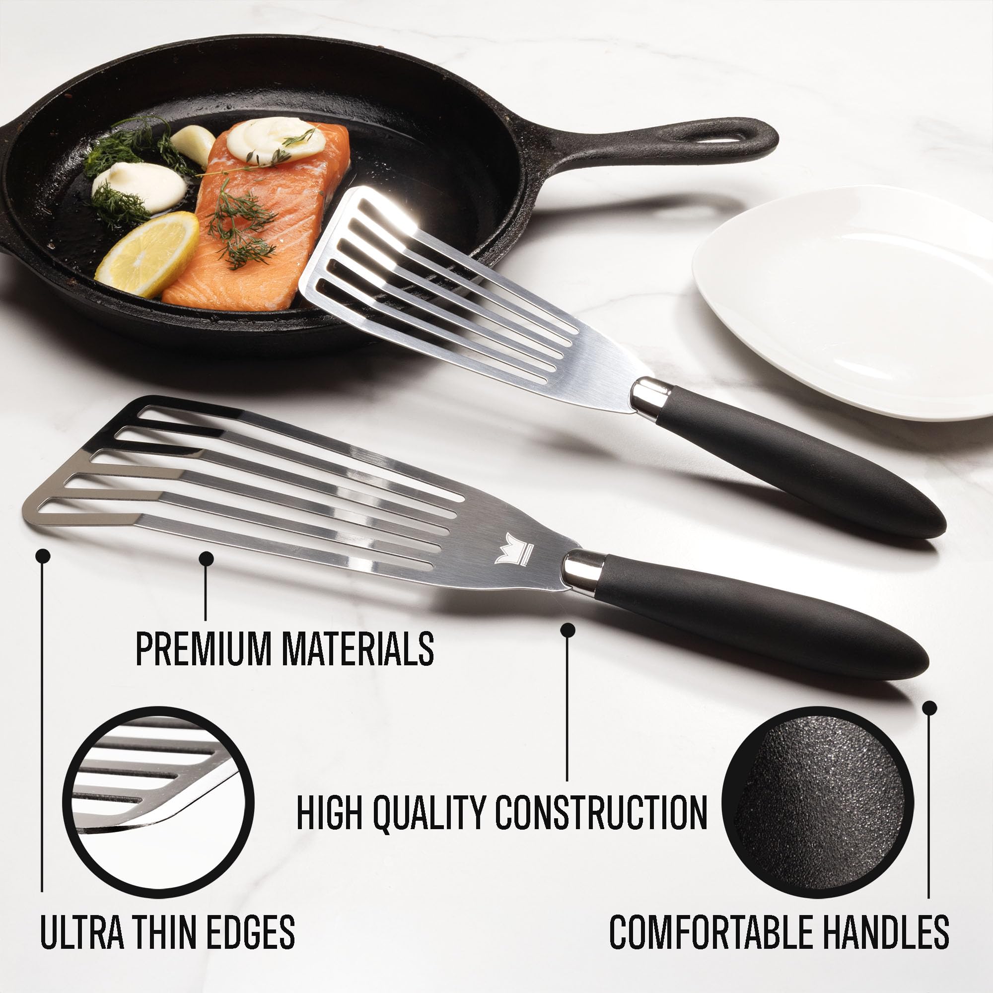 Kitchenware King heat-resistant ergonomic handle spatula for secure grip