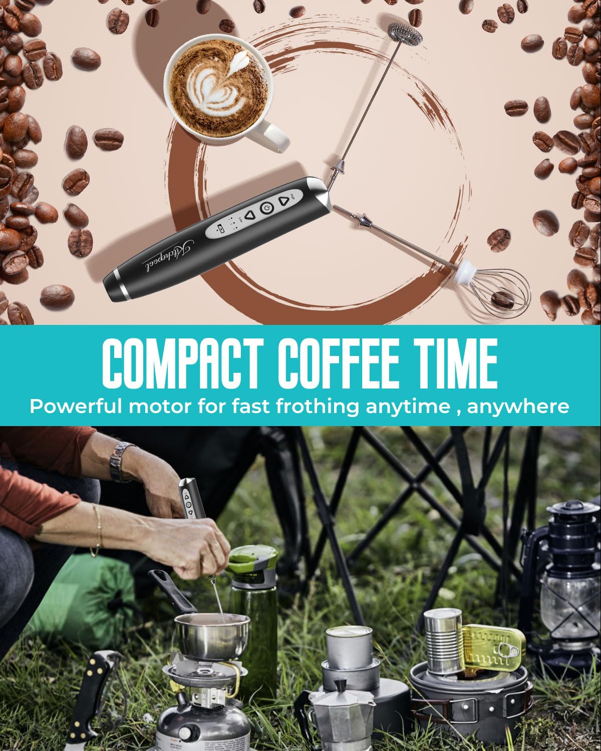 Kitchepool ergonomic handheld frother designed for comfortable daily use