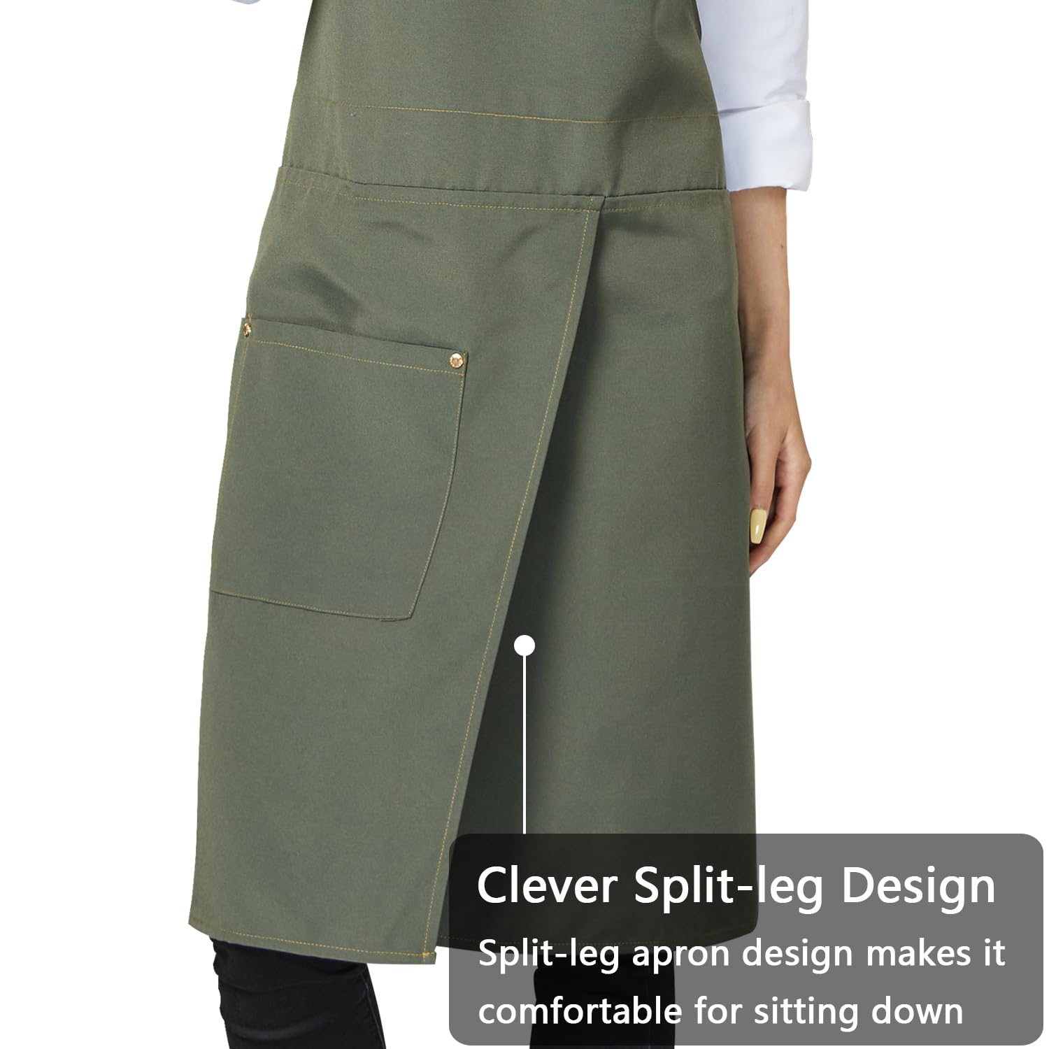 KITCHIEF apron with large pockets for tools and phone during cooking
