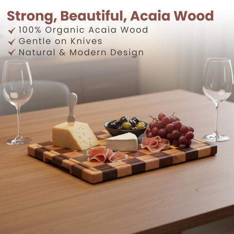 Kitchletic Durable wood board withstands daily meal prep.