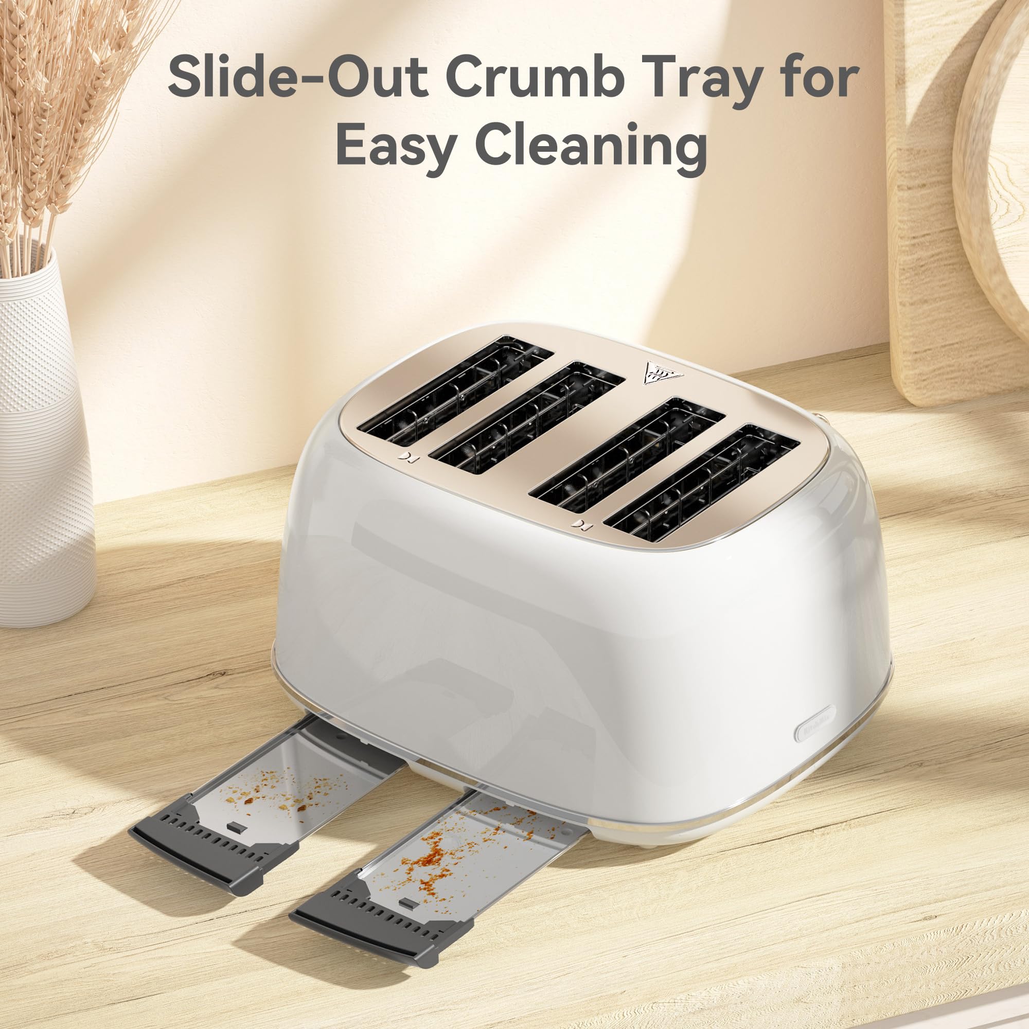 KITCHMIX cord wrap storage keeps the area tidy when idle.