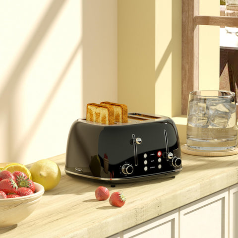 KITCHMIX Toaster removable crumb tray eases cleanup after toasting.