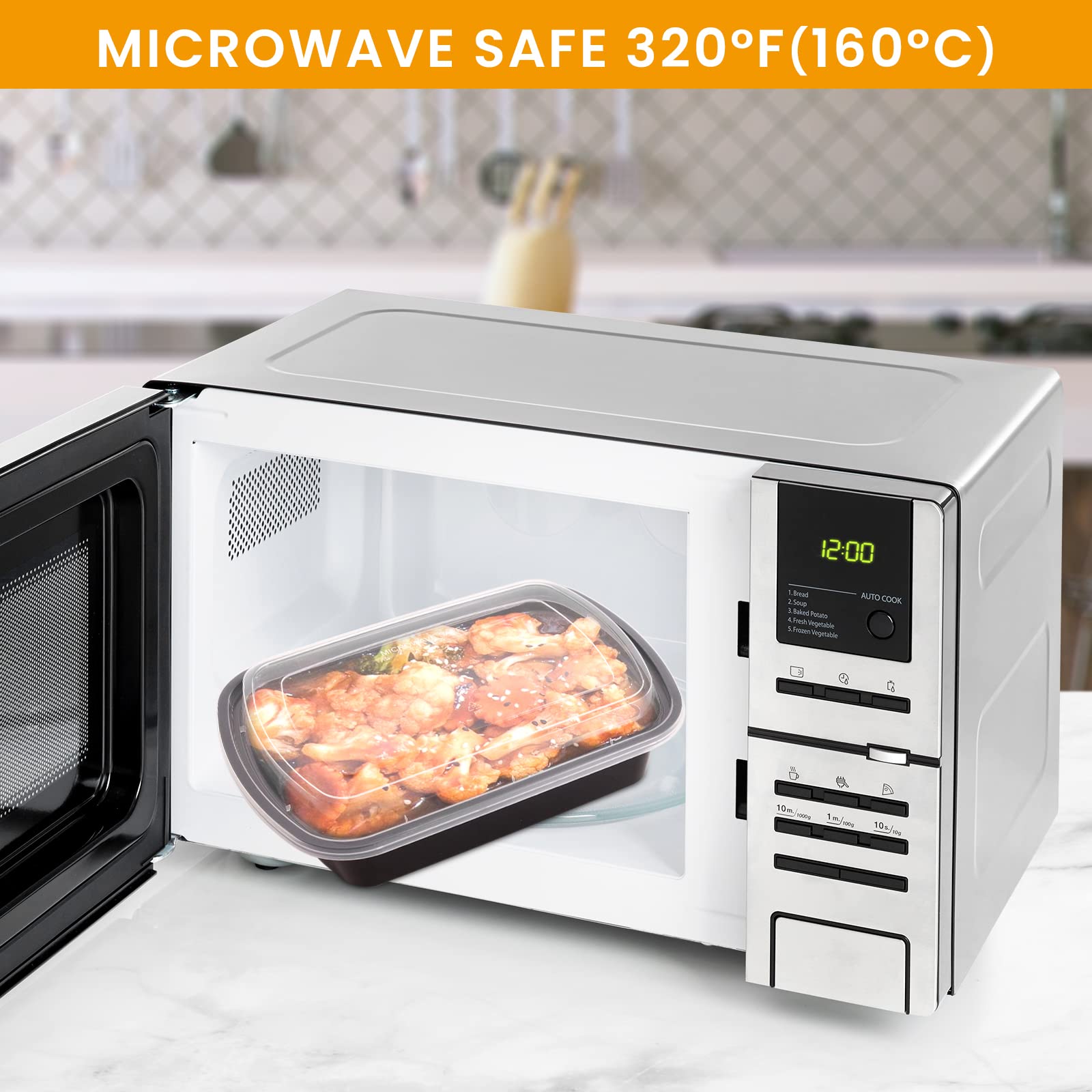 Kitch’nMore stackable design saves cabinet space for organized meal prep.