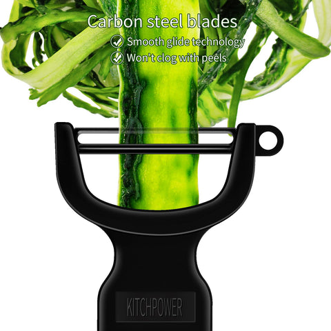 KITCHPOWER Original Vegetable Peeler potato eye remover demonstrated on potatoes.