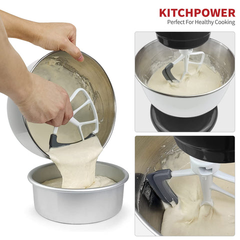 KITCHPOWER silicone flex edge helps wipe the bowl clean for less waste.