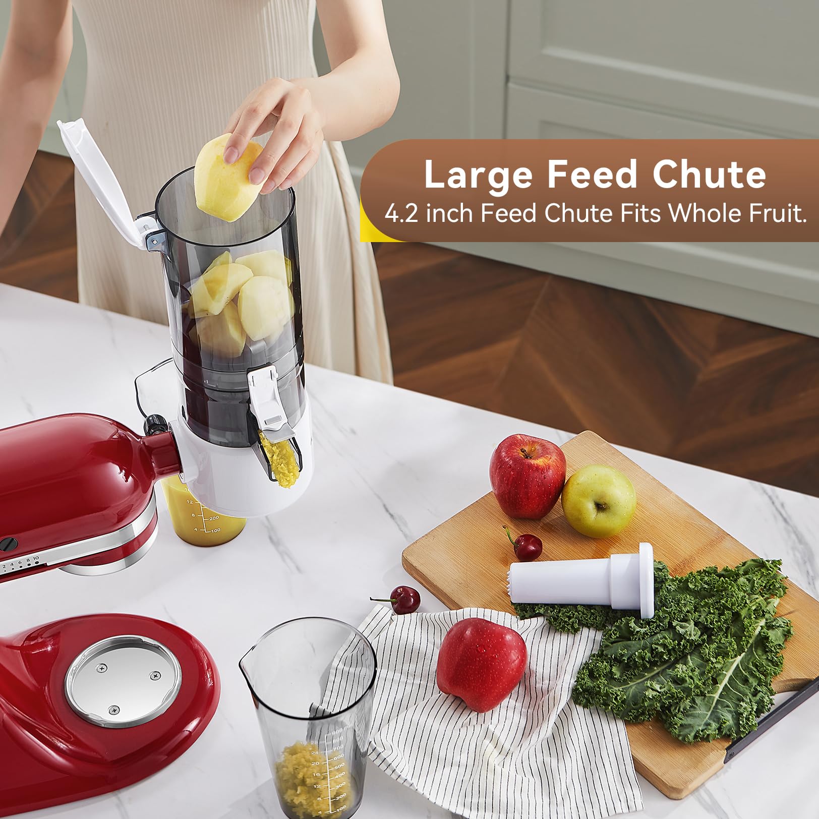 KITCHTREE food-grade auger preserves freshness during cold-press juicing.