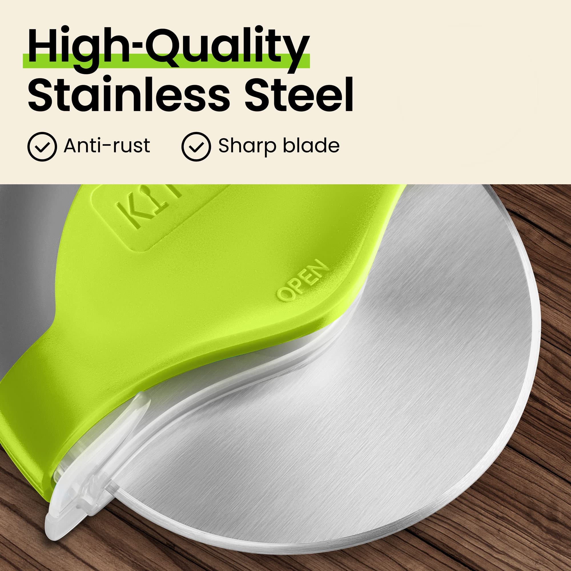 Kitchy pizza cutter dishwasher safe for quick cleanup