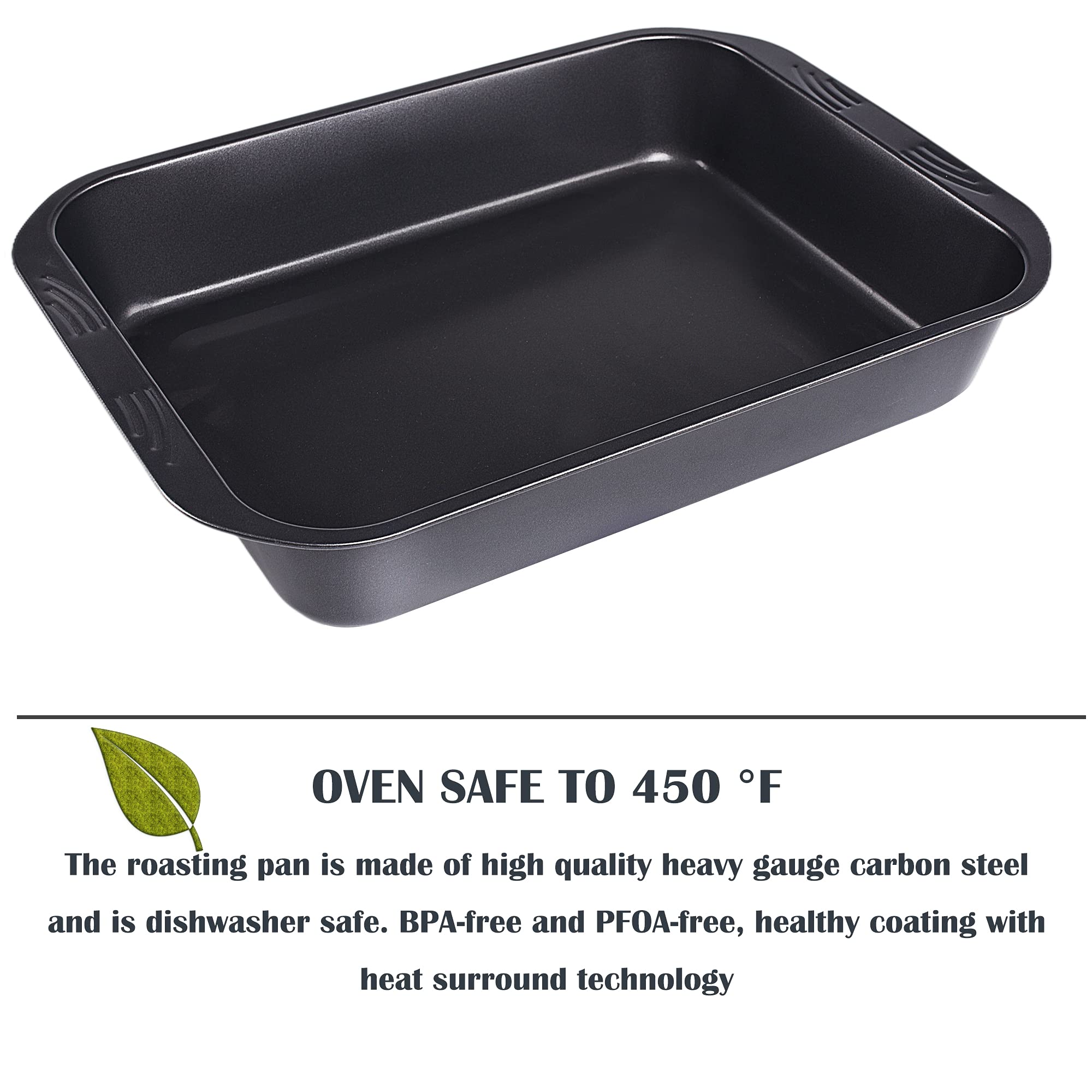 kitCom 15x11 Roasting Pan in gray, great for turkey and casseroles.