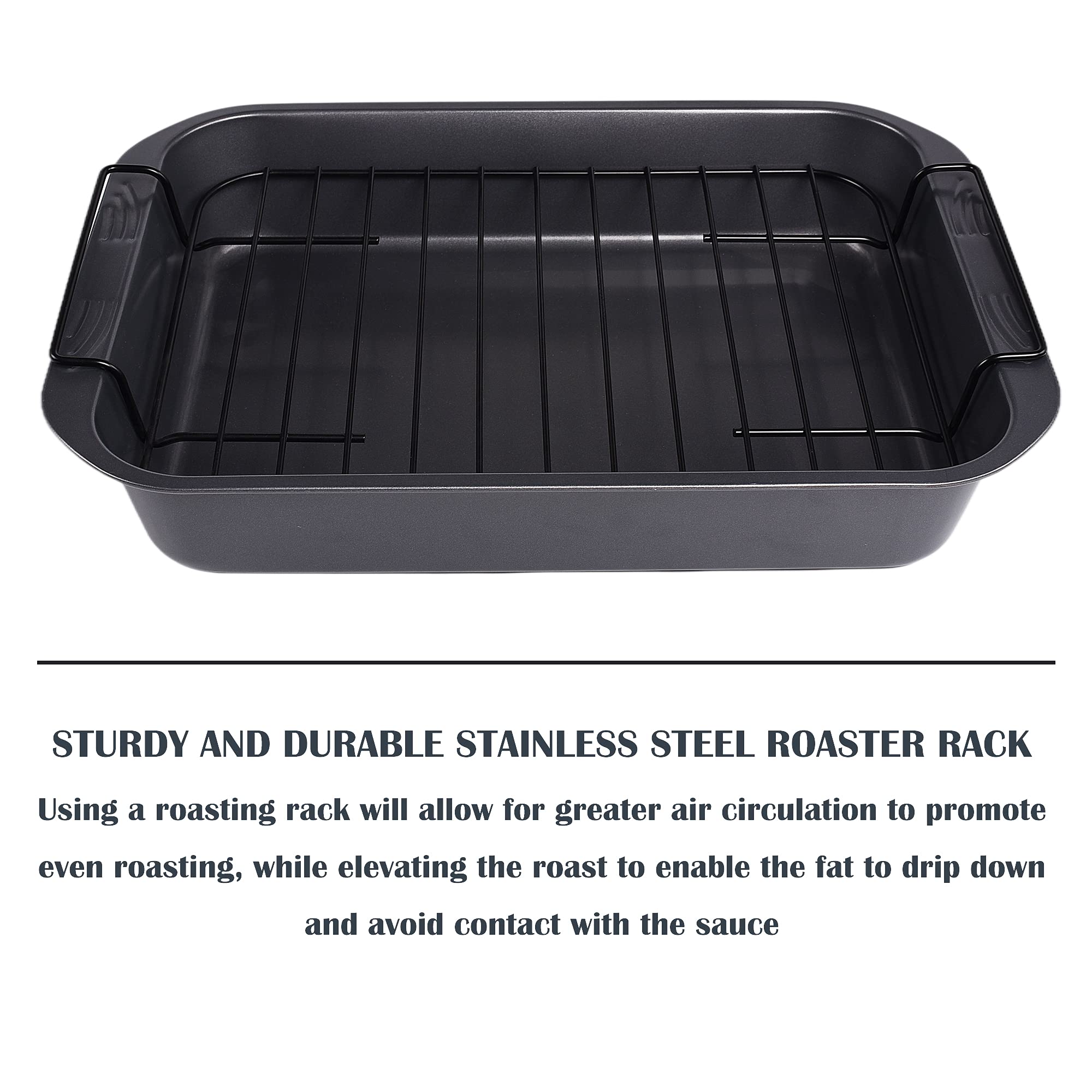 kitCom Carbon steel roaster shows durable construction and even heat.