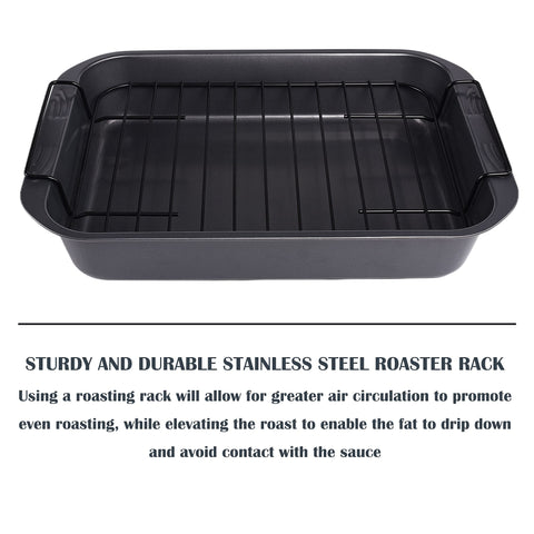 kitCom Carbon steel roaster shows durable construction and even heat.