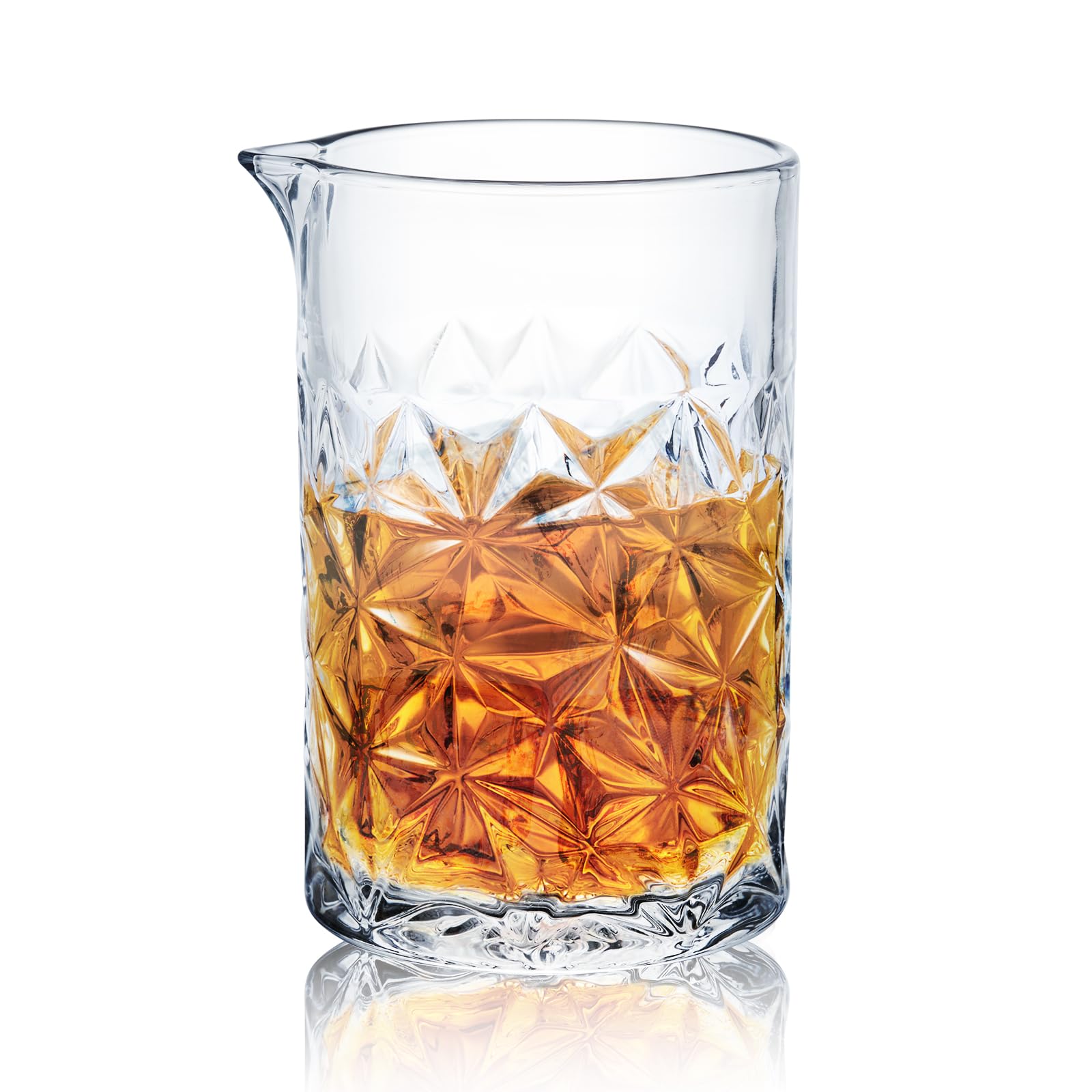 KITESSENSU Cocktail Mixing Glass 24oz shows crystal clarity for precise pours.