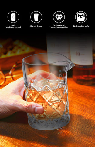 KITESSENSU lead-free crystal mixing glass for clear stirring.