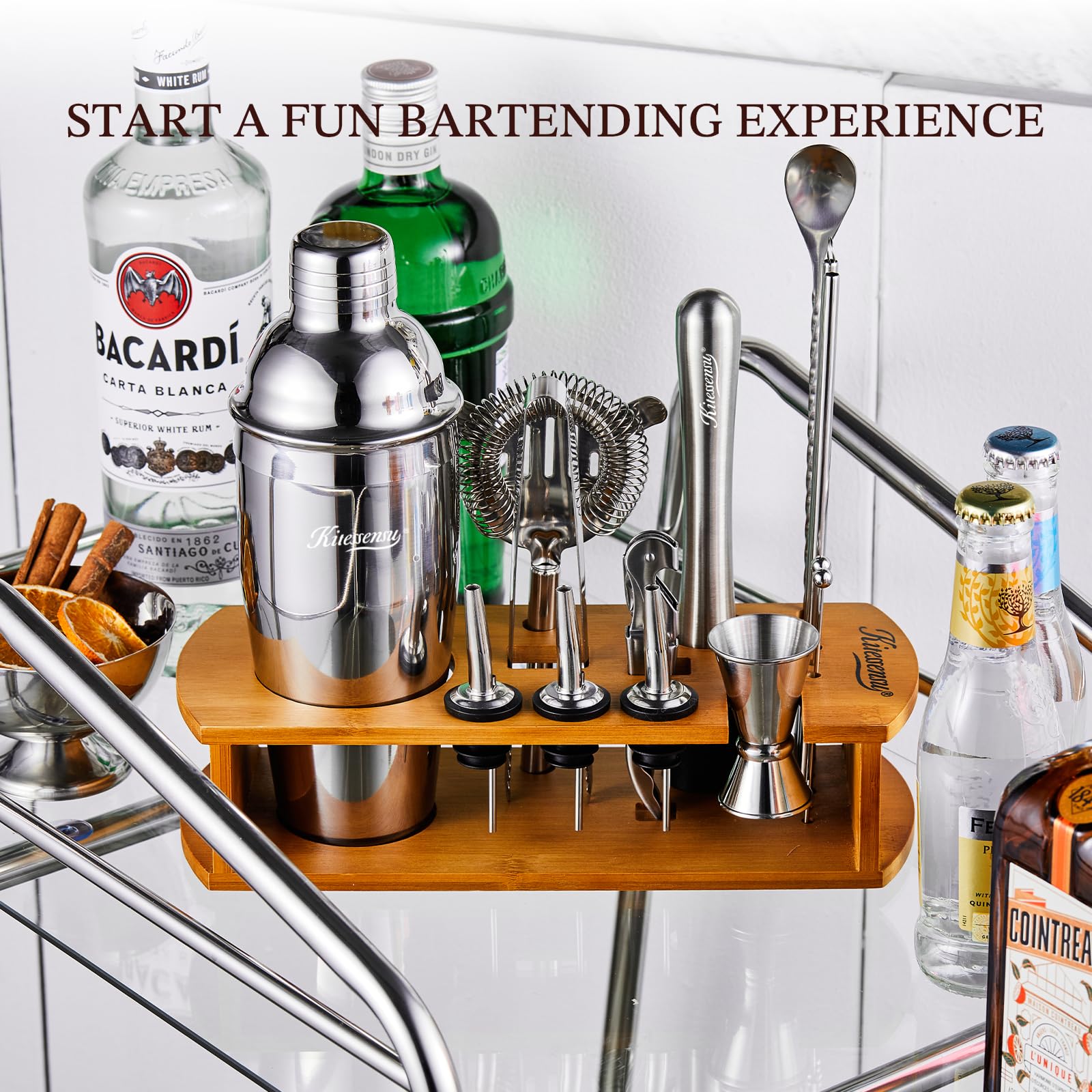 KITESSENSU muddler with wood handle adds fresh muddling flavor.