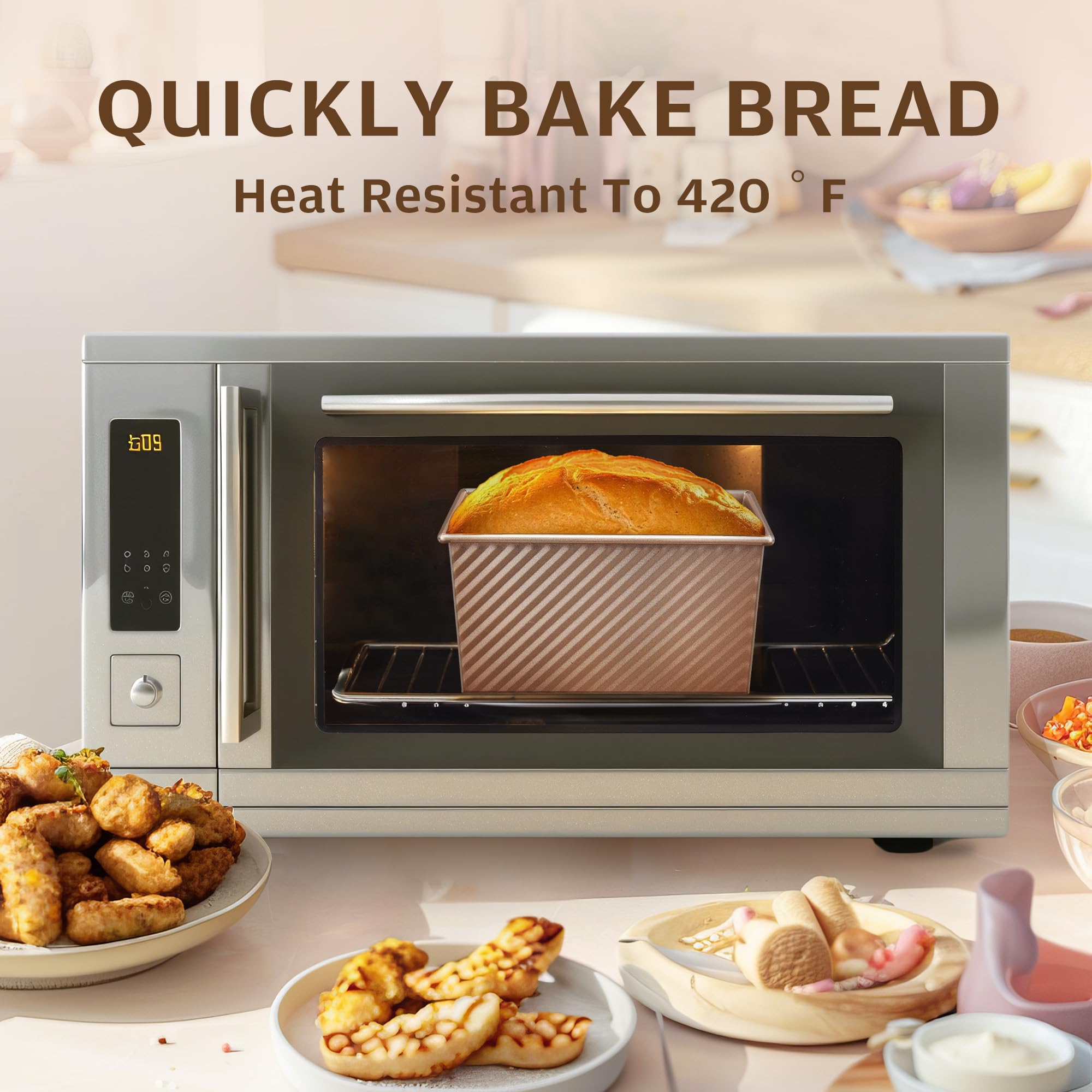 KITESSENSU loaf pan 1lb capacity ideal for sandwich bread slices