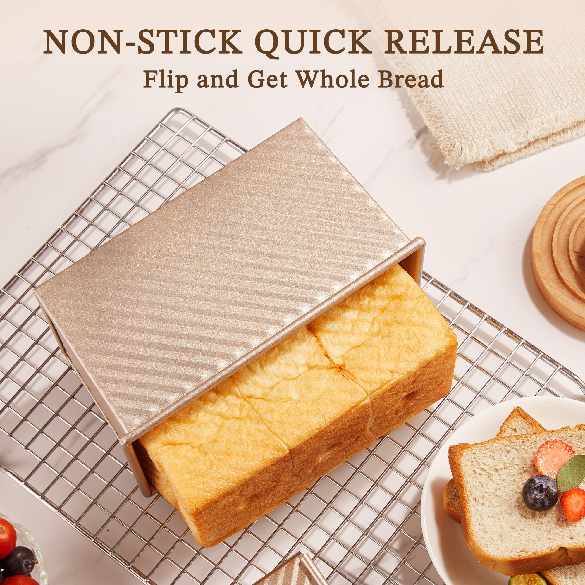 Dishwasher safe Kitessensu loaf pan with simple care guidance