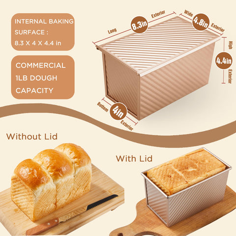KITESSENSU loaf pan with nonstick coating for easy release