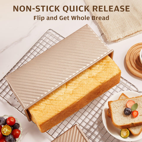 KITESSENSU Pullman loaf pan ideal for sandwich bread