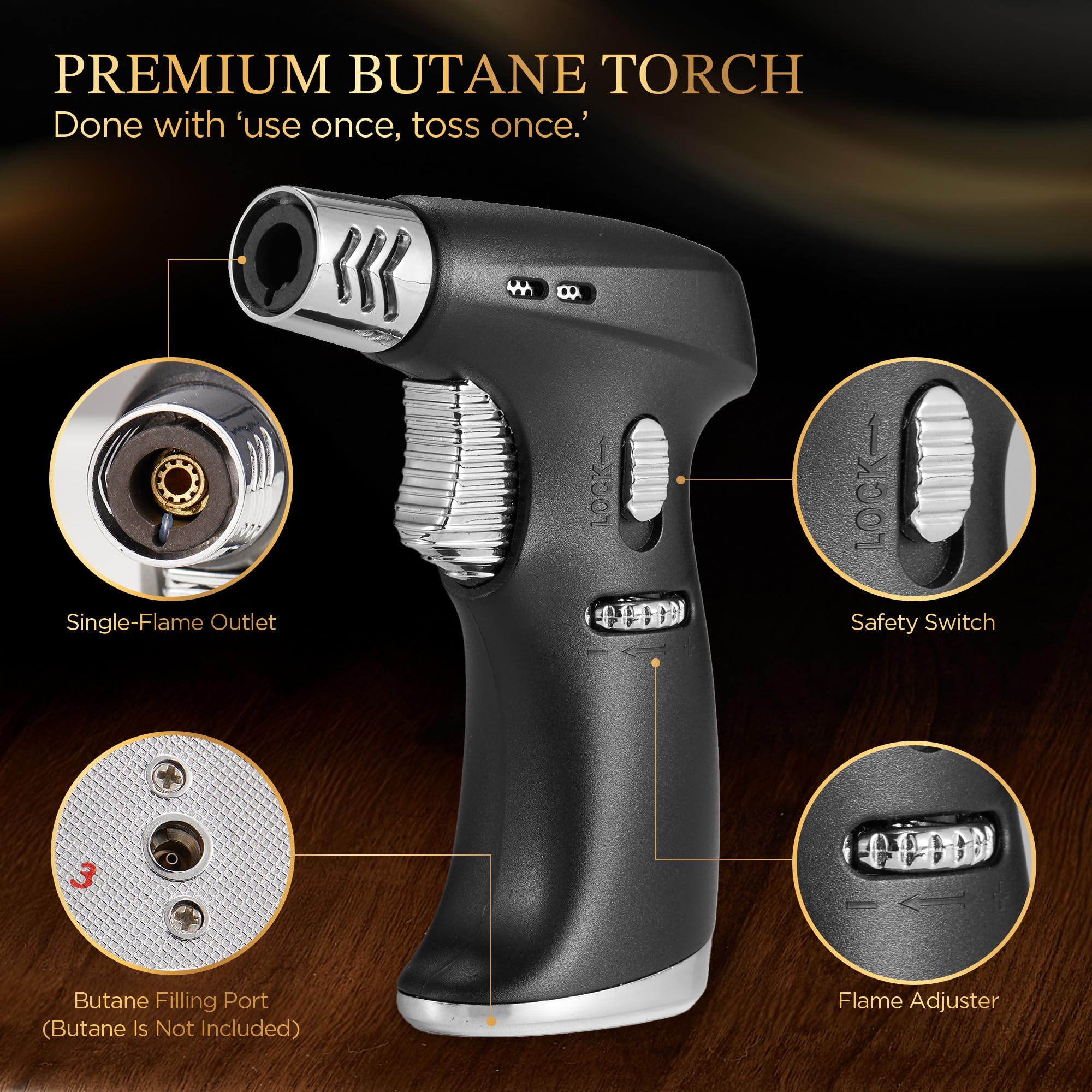 KITESSENSU refillable-cocktail-torch enables consistent flame for flavor infusion