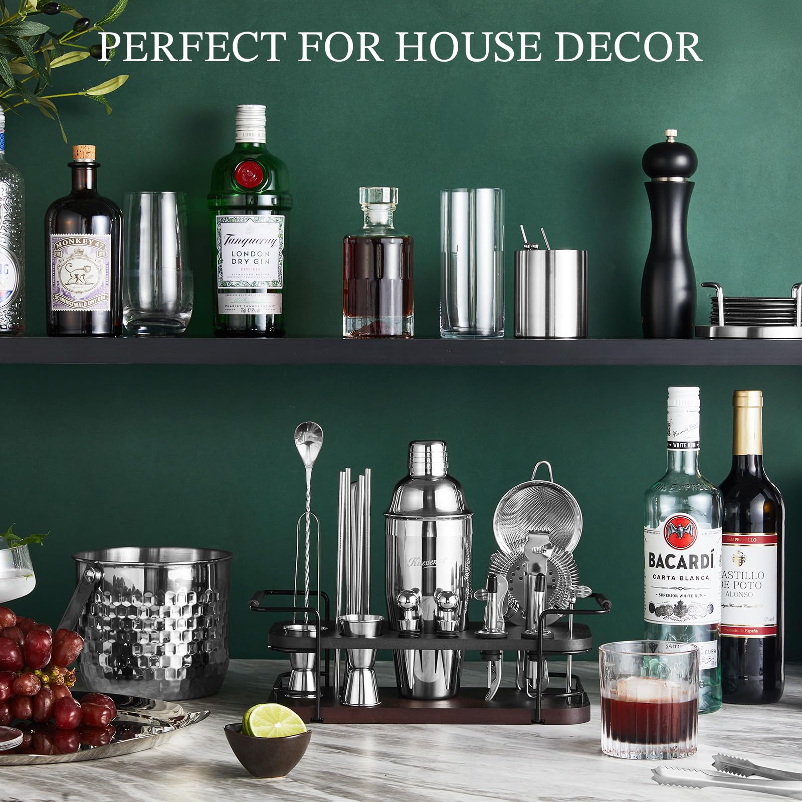 KITESSENSU stainless steel bar tools ready for easy cocktail crafting and cleanup.