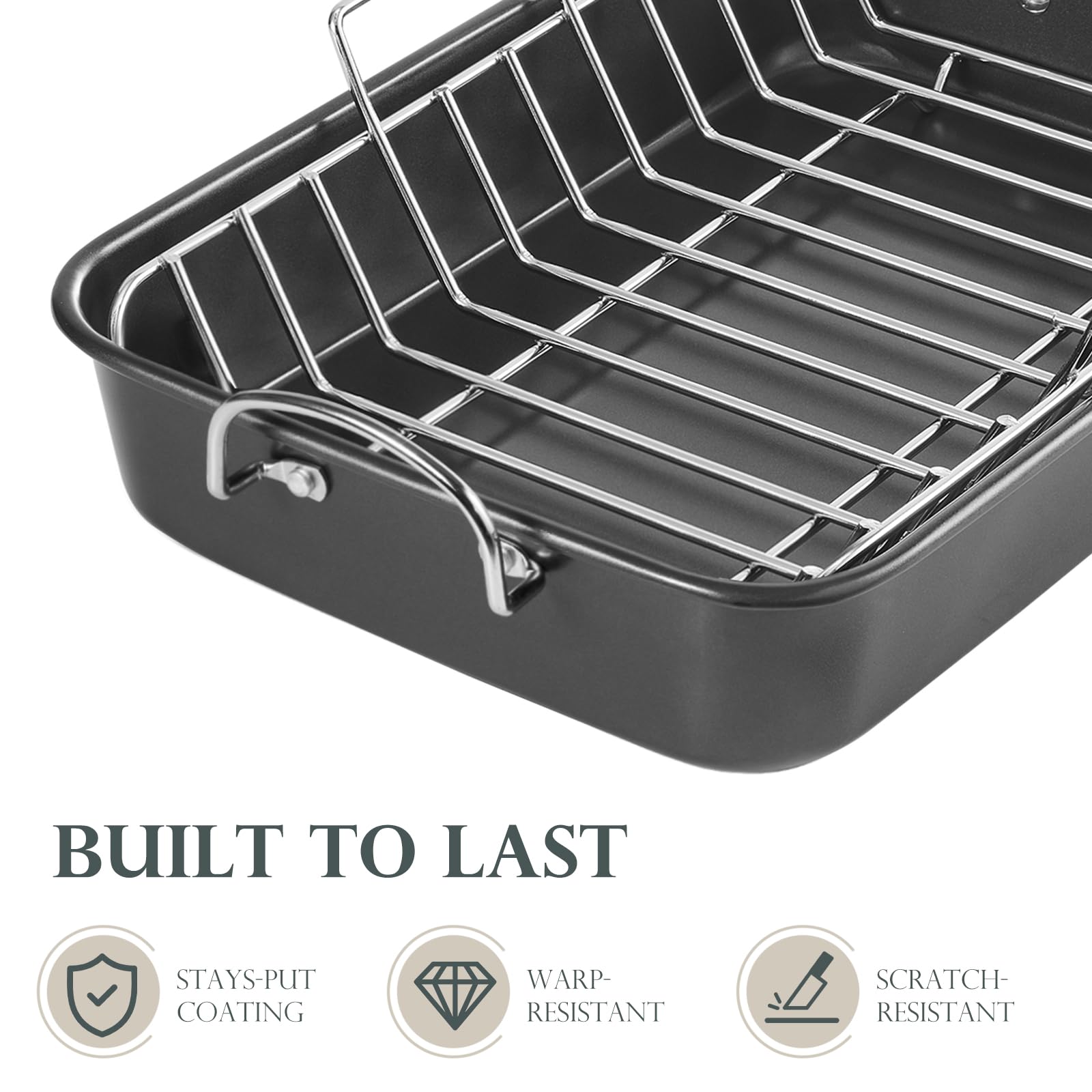 KITESSENSU U-shaped roasting rack elevates meat above juices for even heating