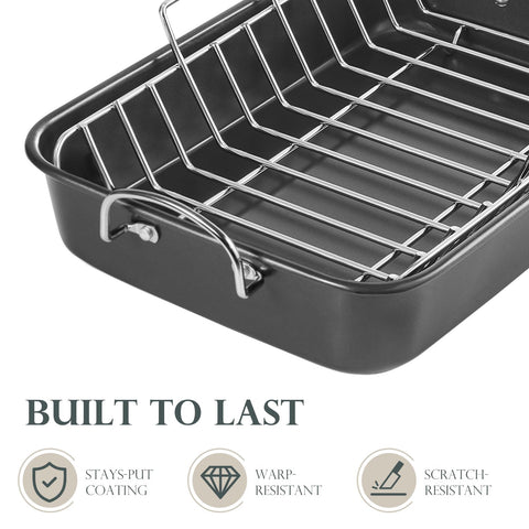 KITESSENSU U-shaped roasting rack elevates meat above juices for even heating