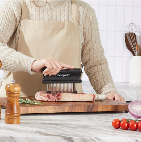 Kitexpert meat tenderizer backed by a 1-year warranty.