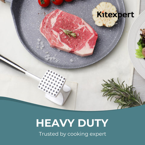 KitExpert meat tenderizer hammer size 9-4 inch indicating compact balance.