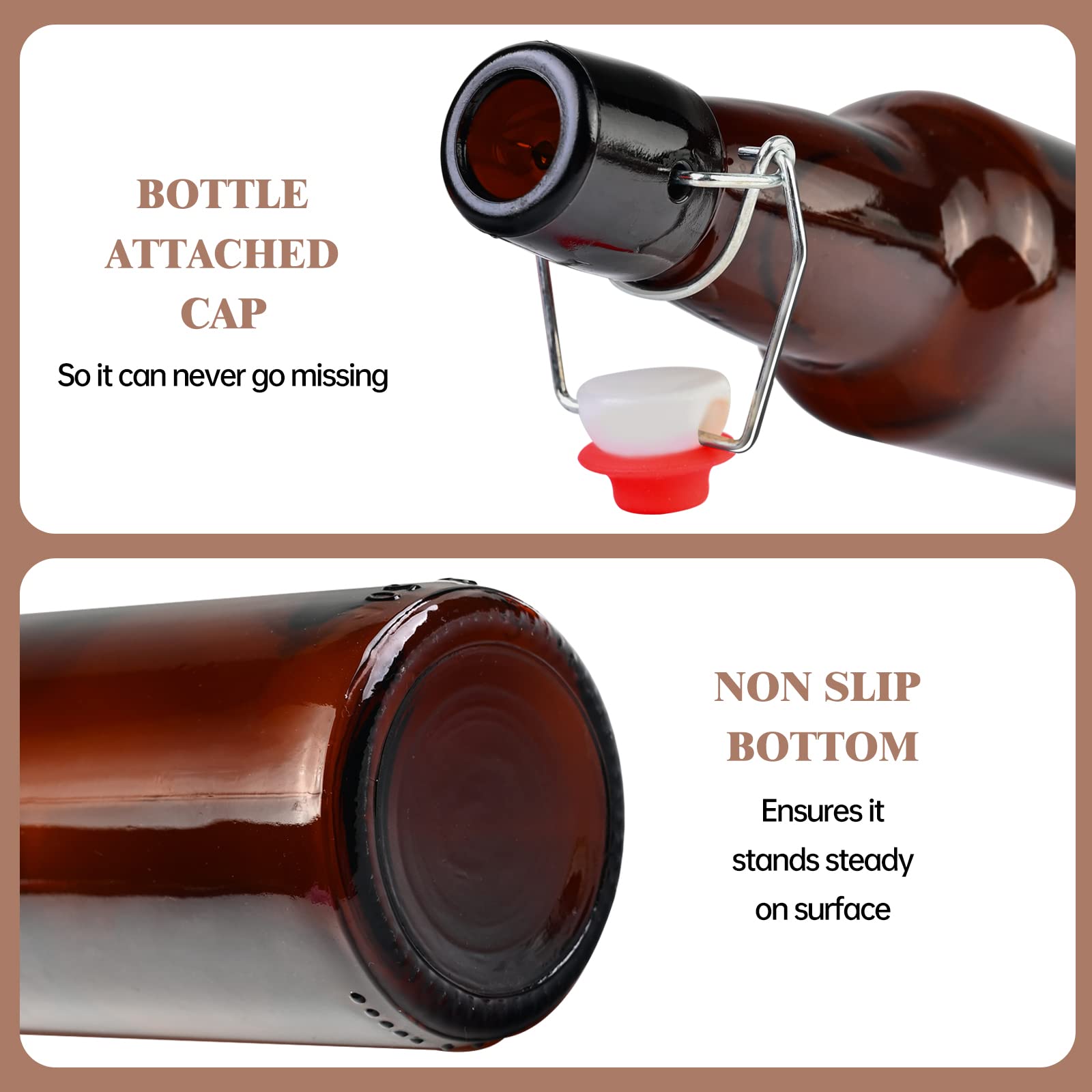 KITGLASCUP amber bottle filled with a refreshing drink on the counter