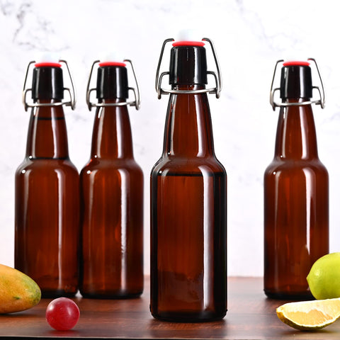 KITGLASCUP amber bottle with funnel for easy filling