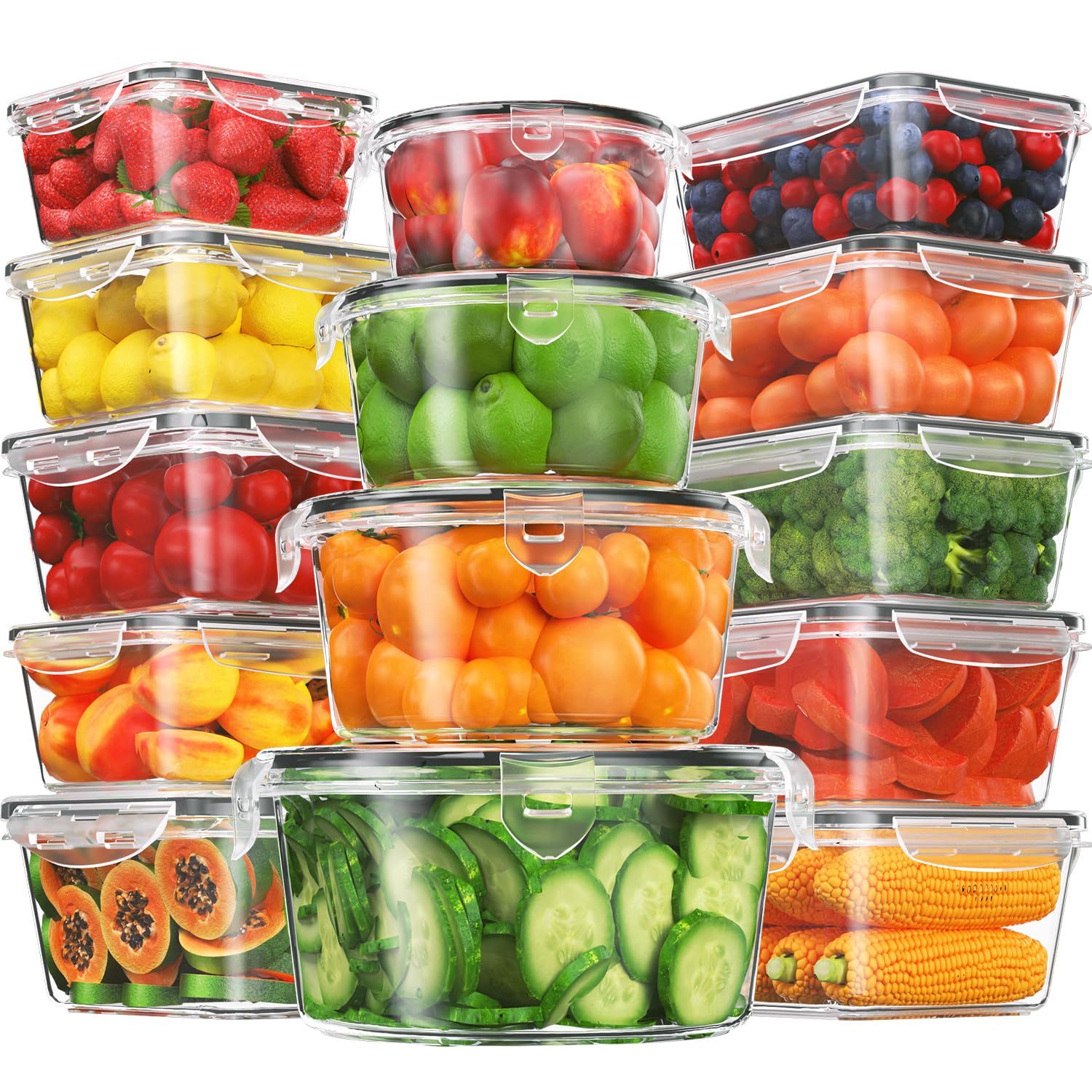 KitHELP 28-piece storage set showing extra large capacity for bulk foods
