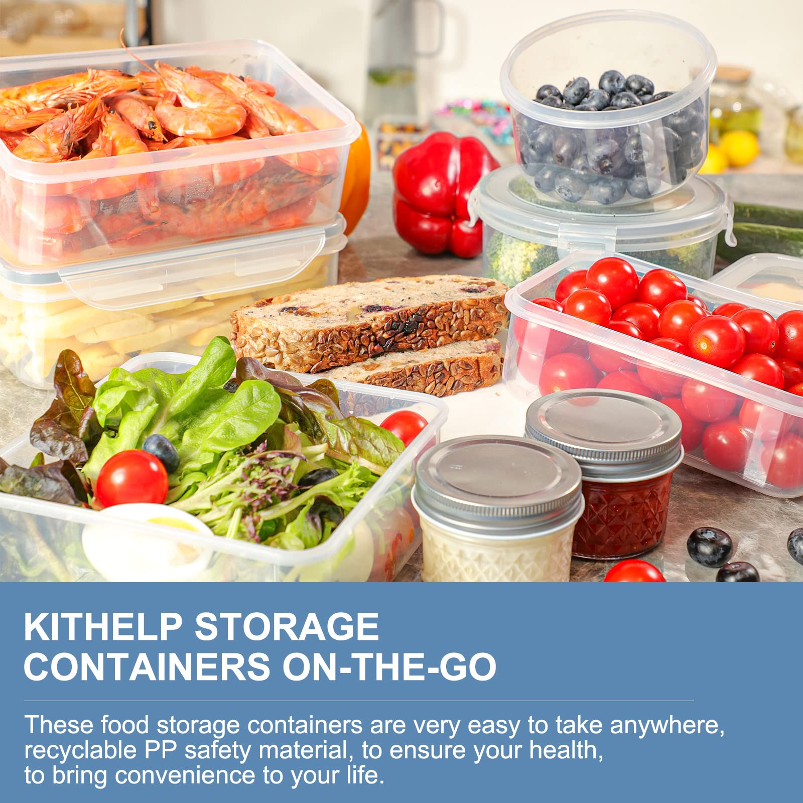 KitHELP airtight leakproof lids shown on secure storage containers