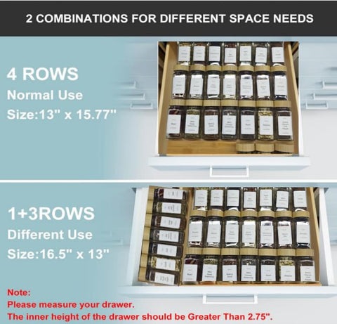 KitHero fits standard drawers about 13 inches wide and 15.8 inches deep