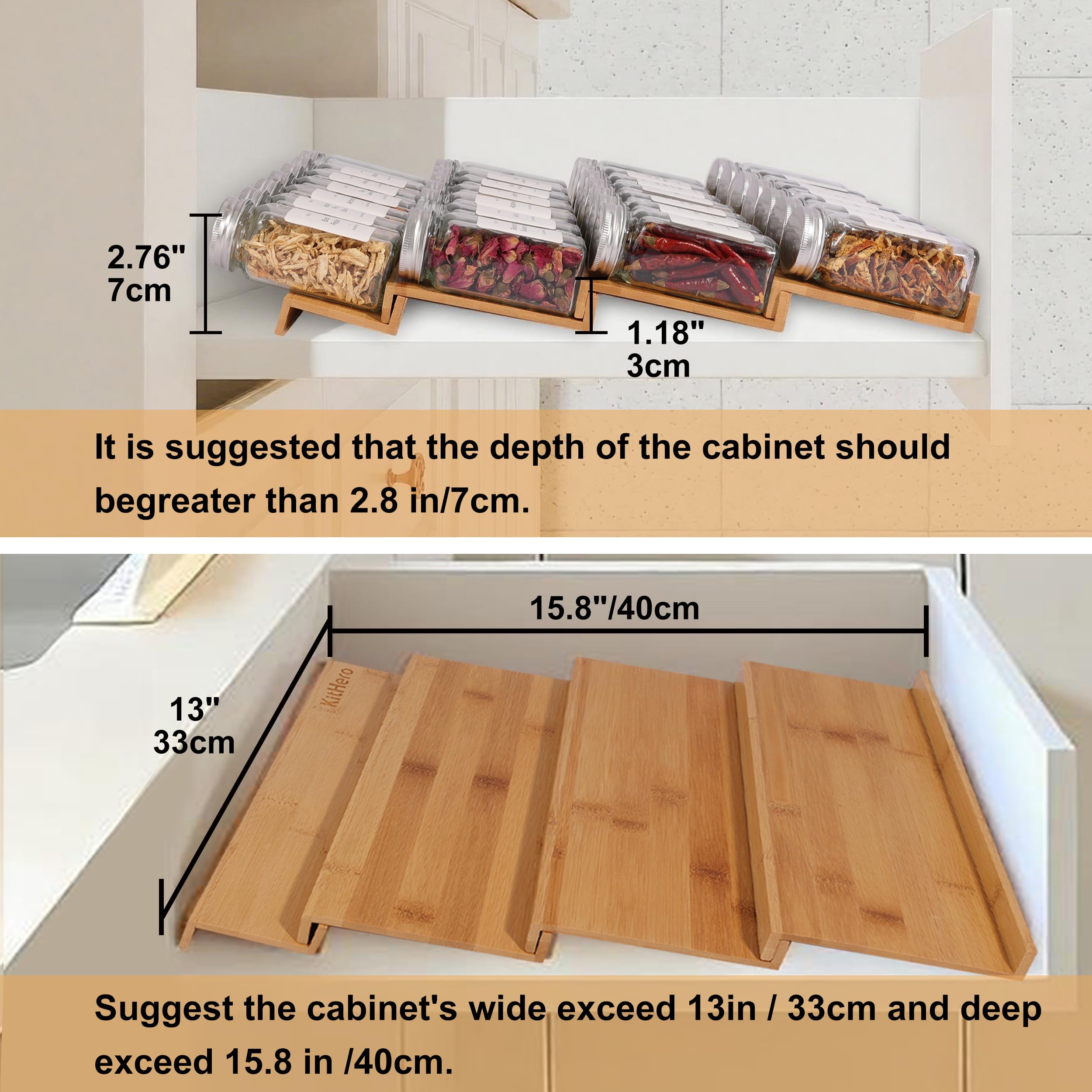 KitHero non-slip rubber design prevents spice jars from sliding