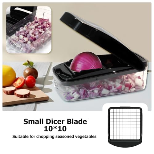 KITIDEA onion dicer close up with razor-edge stainless blades.
