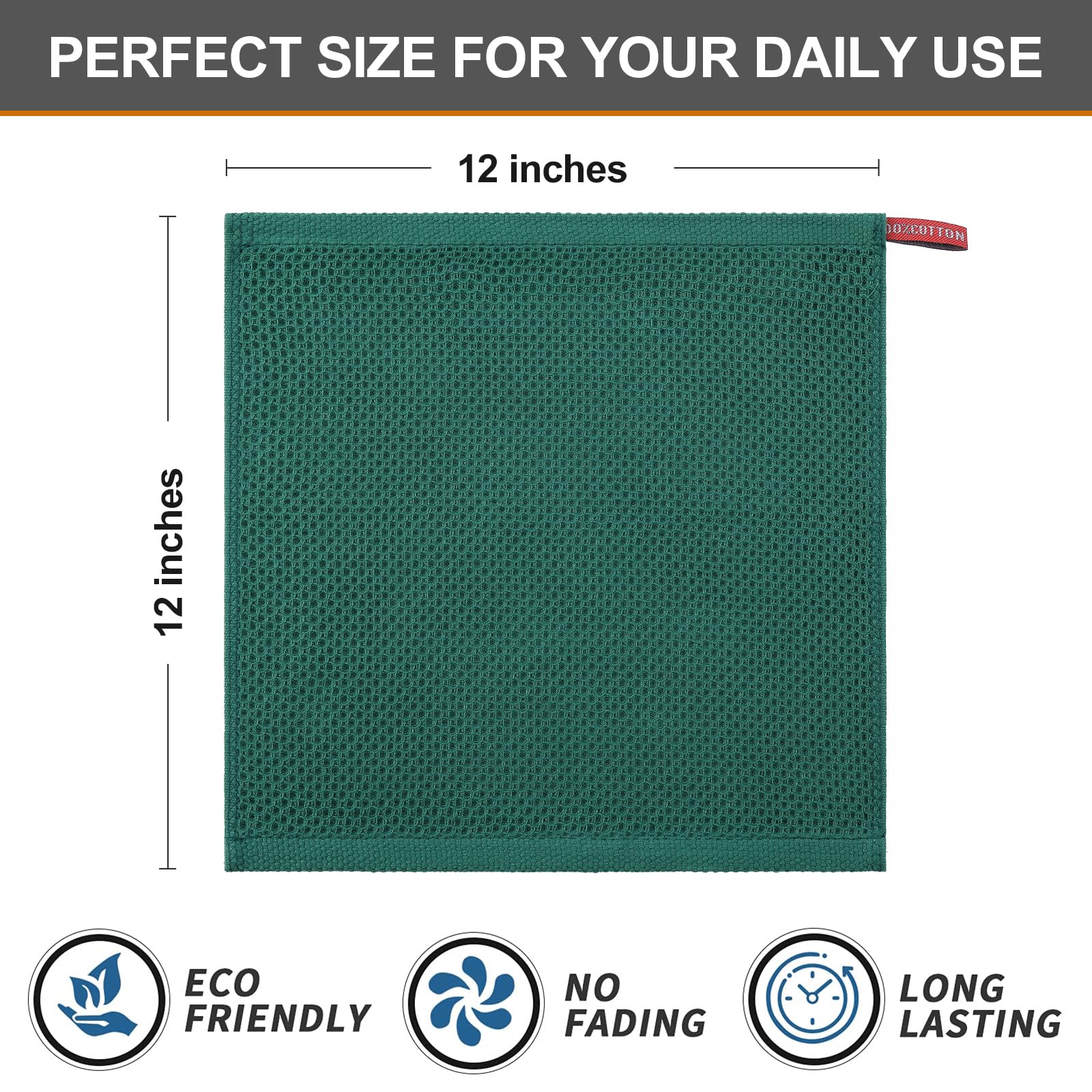 Kitinjoy dish cloth with hanging hook for easy storage and drying.