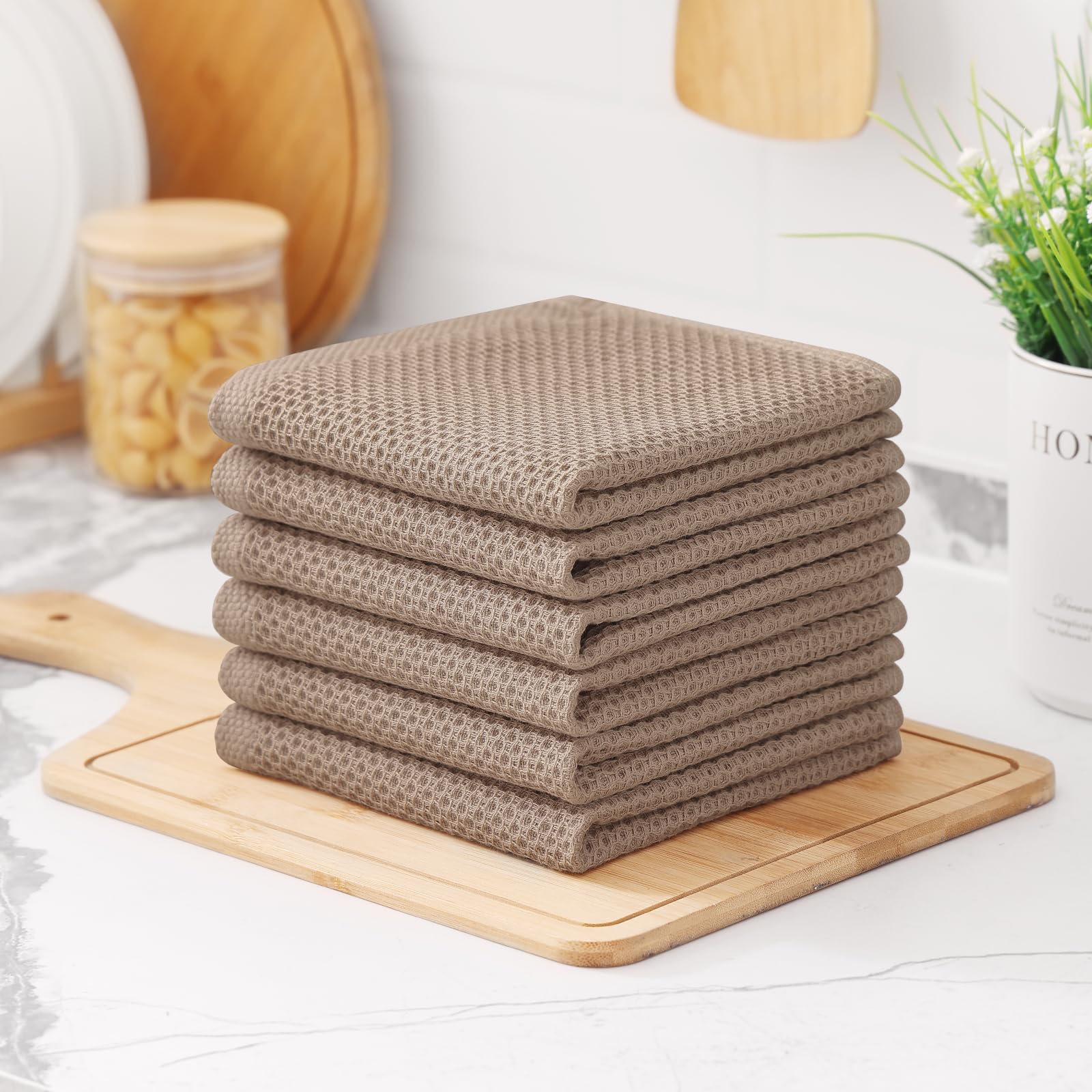 Kitinjoy dish cloths folded neatly for easy storage and access.