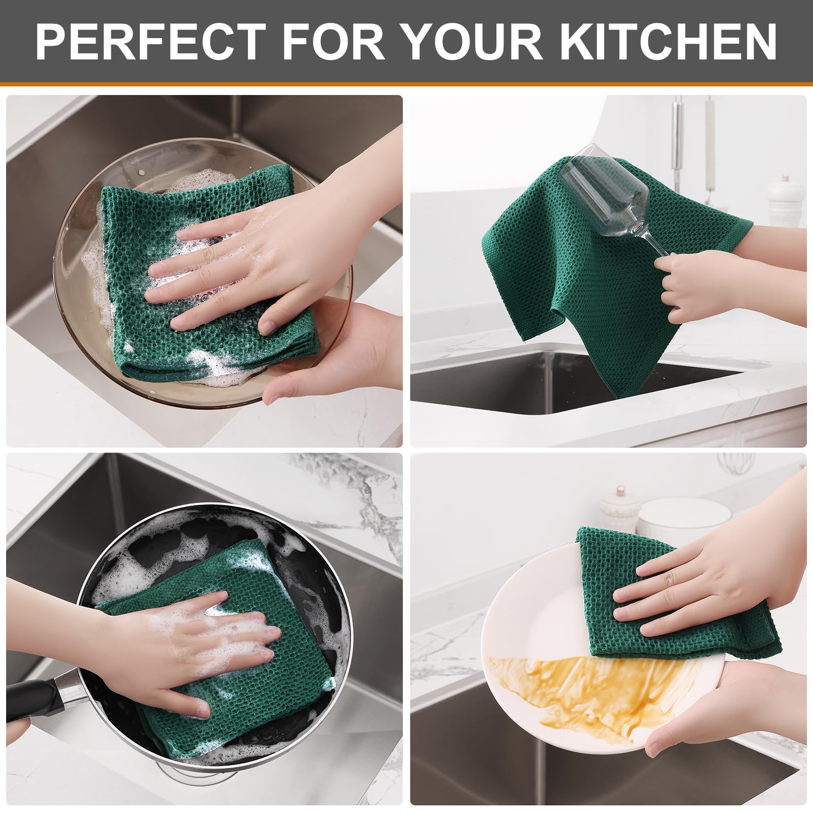 Kitinjoy kitchen towel for multi-use cleaning and wiping surfaces.