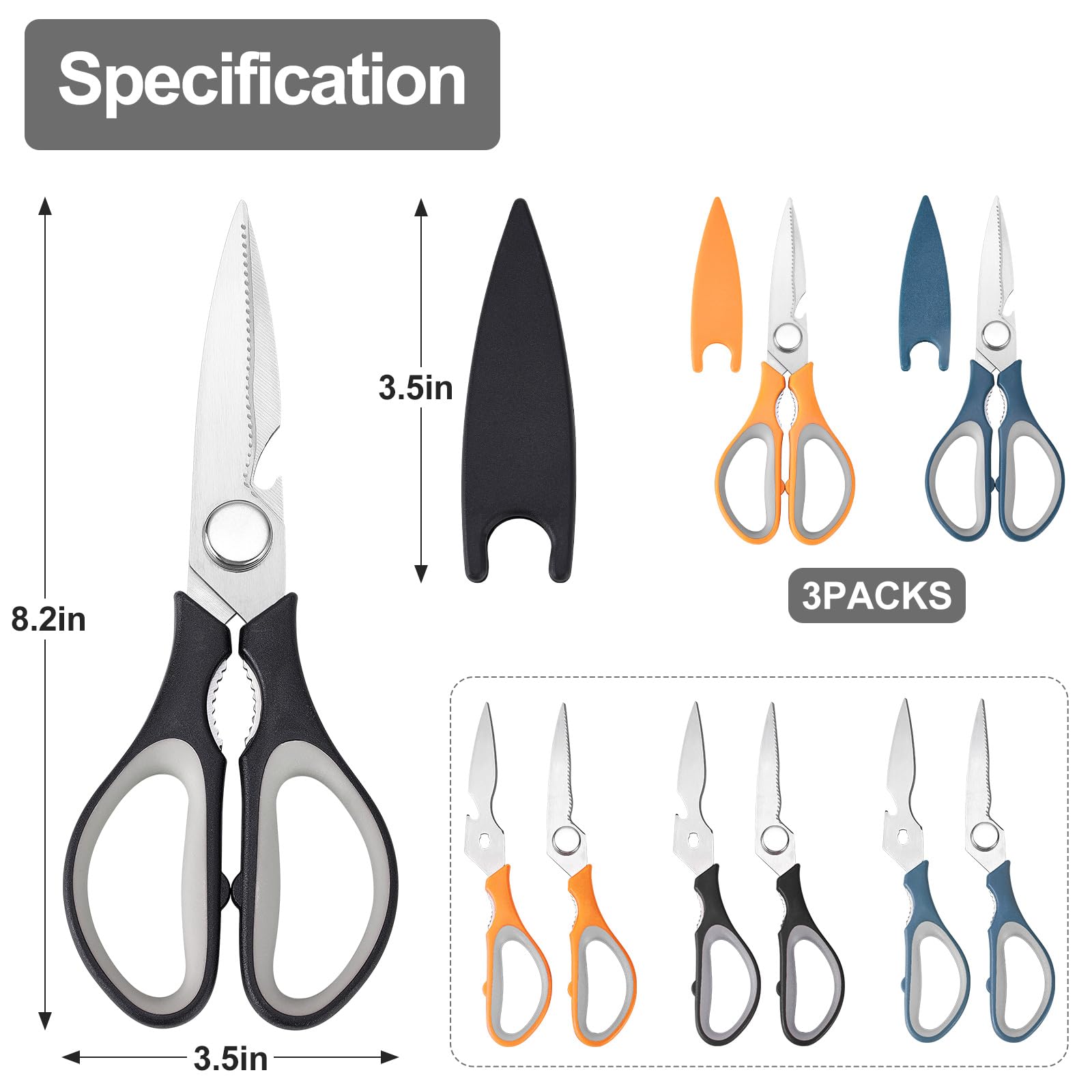 KitNats 3-pack multi-use shears for fish scale and more.