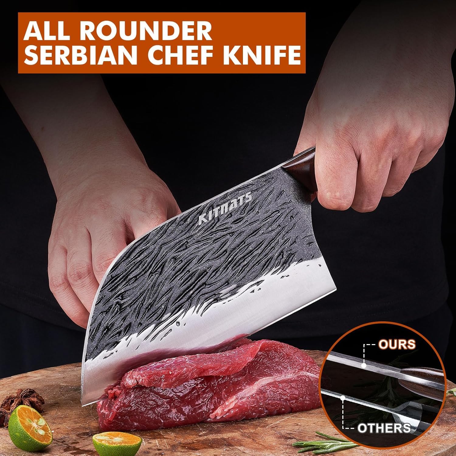 KITNATS 7 inch meat cleaver chopping tasks with ease