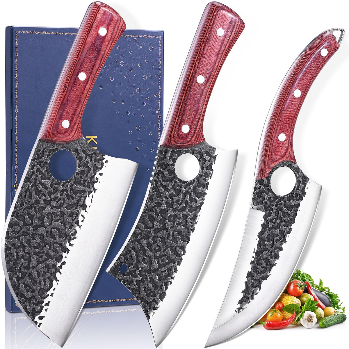 KITNATS Serbian chef knife 6.8-inch blade for precise chopping and fast prep.