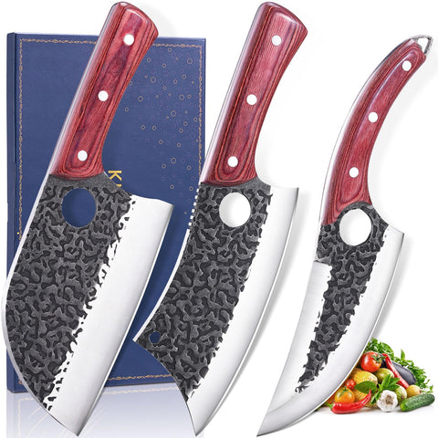 KITNATS Serbian chef knife 6.8-inch blade for precise chopping and fast prep.