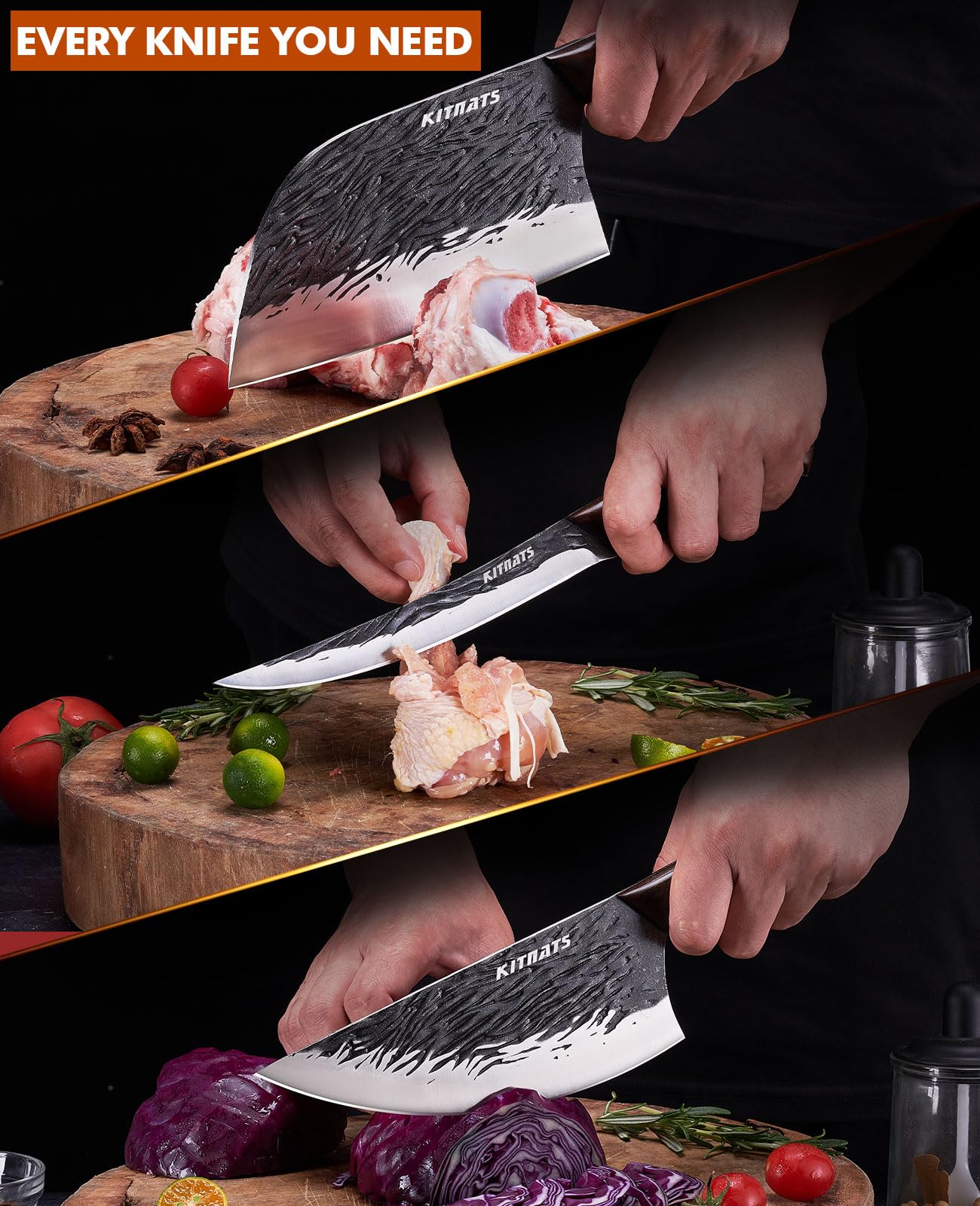 KITNATS 7 inch Serbian chef knife for precise slicing