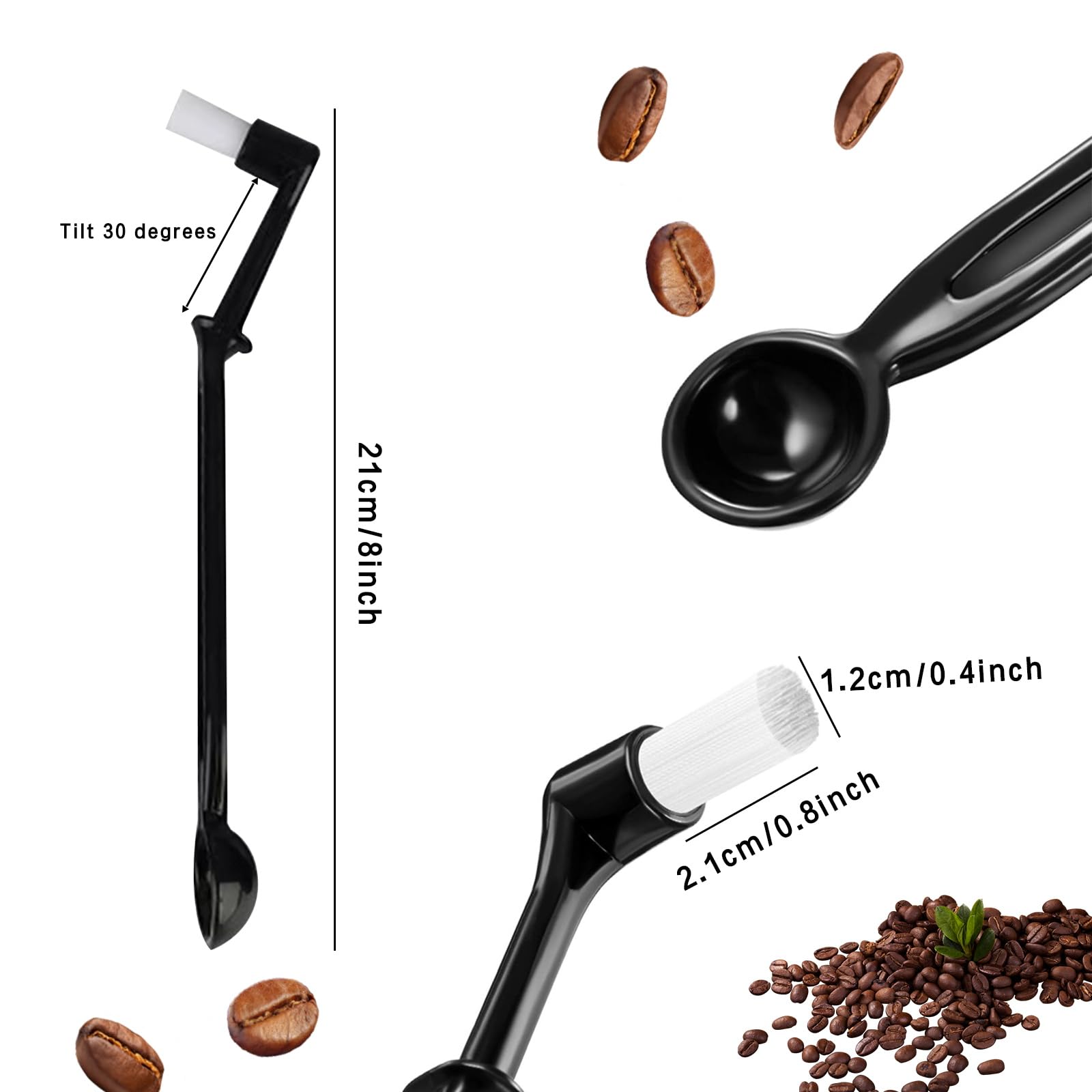 Kitnish Coffee Brush arc-bristles reach tight spots around filters