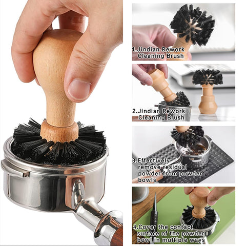 Kitnish Coffee Brush filter-basket-cleaner for 51-54mm baskets with arc bristles
