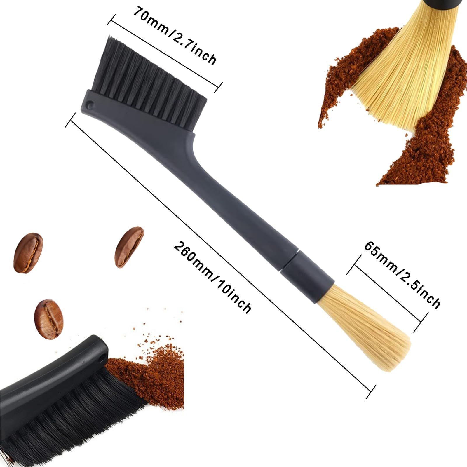 Kitnish Coffee Brush lotus-wood handle offers durable, comfortable grip