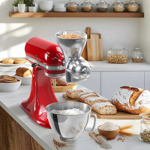 KITOART compact storage design beside KitchenAid mixer for space saving